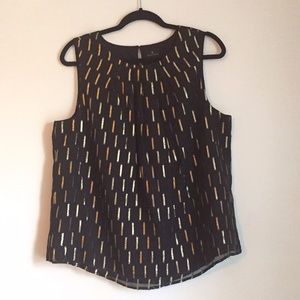 Worthington black and gold dress top